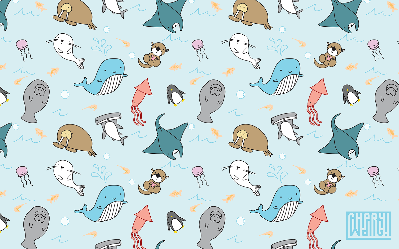 Aquarium animals infant pattern