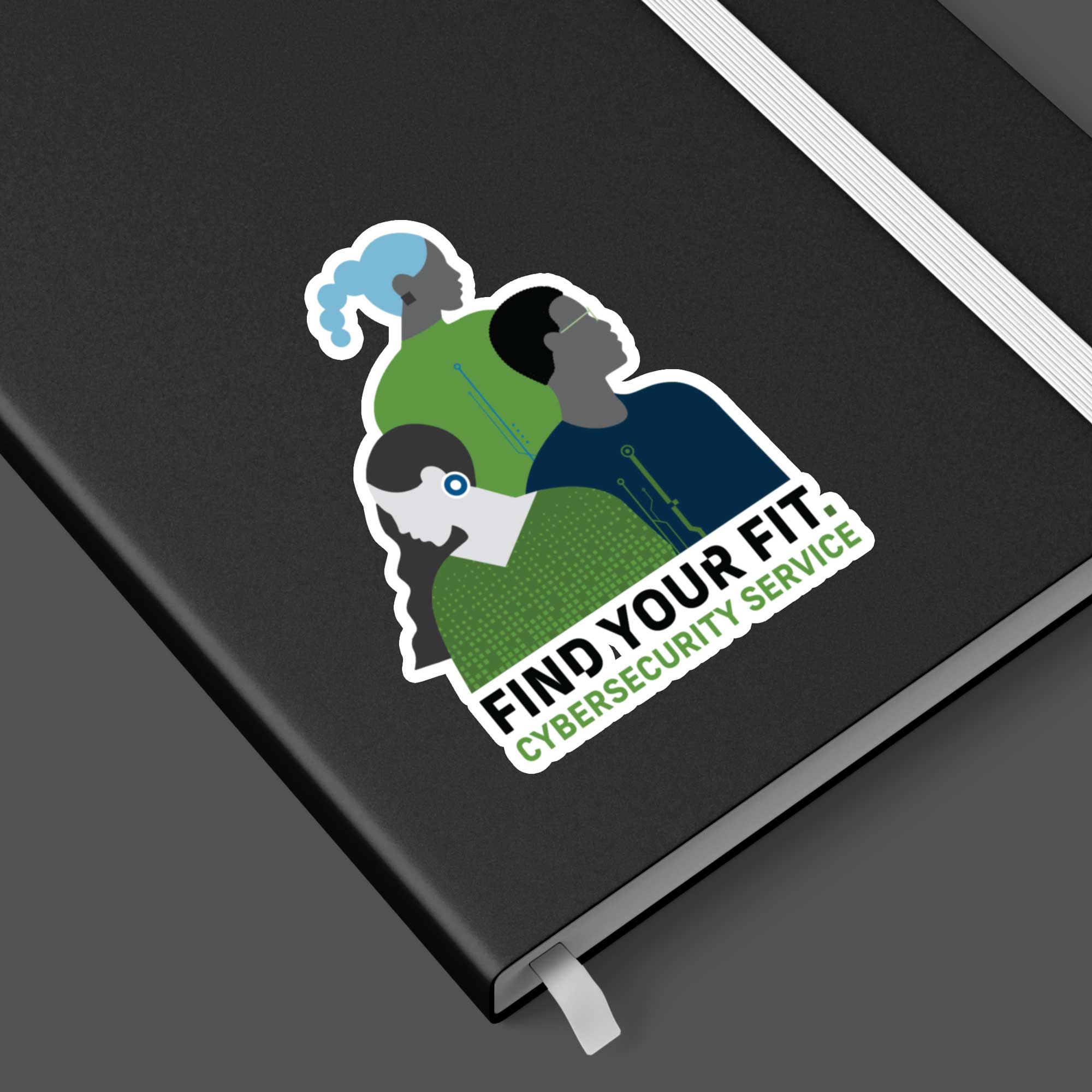 People vector illustration sticker design on a notebook