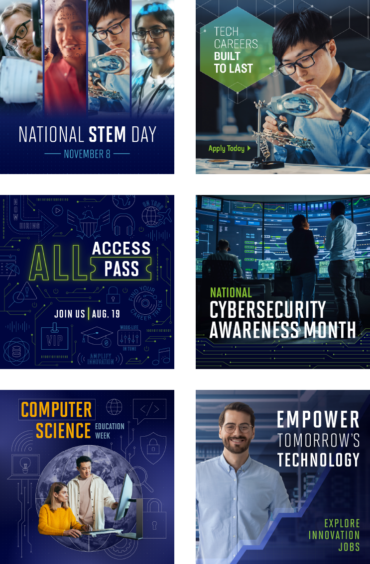 Six examples of social media post designs