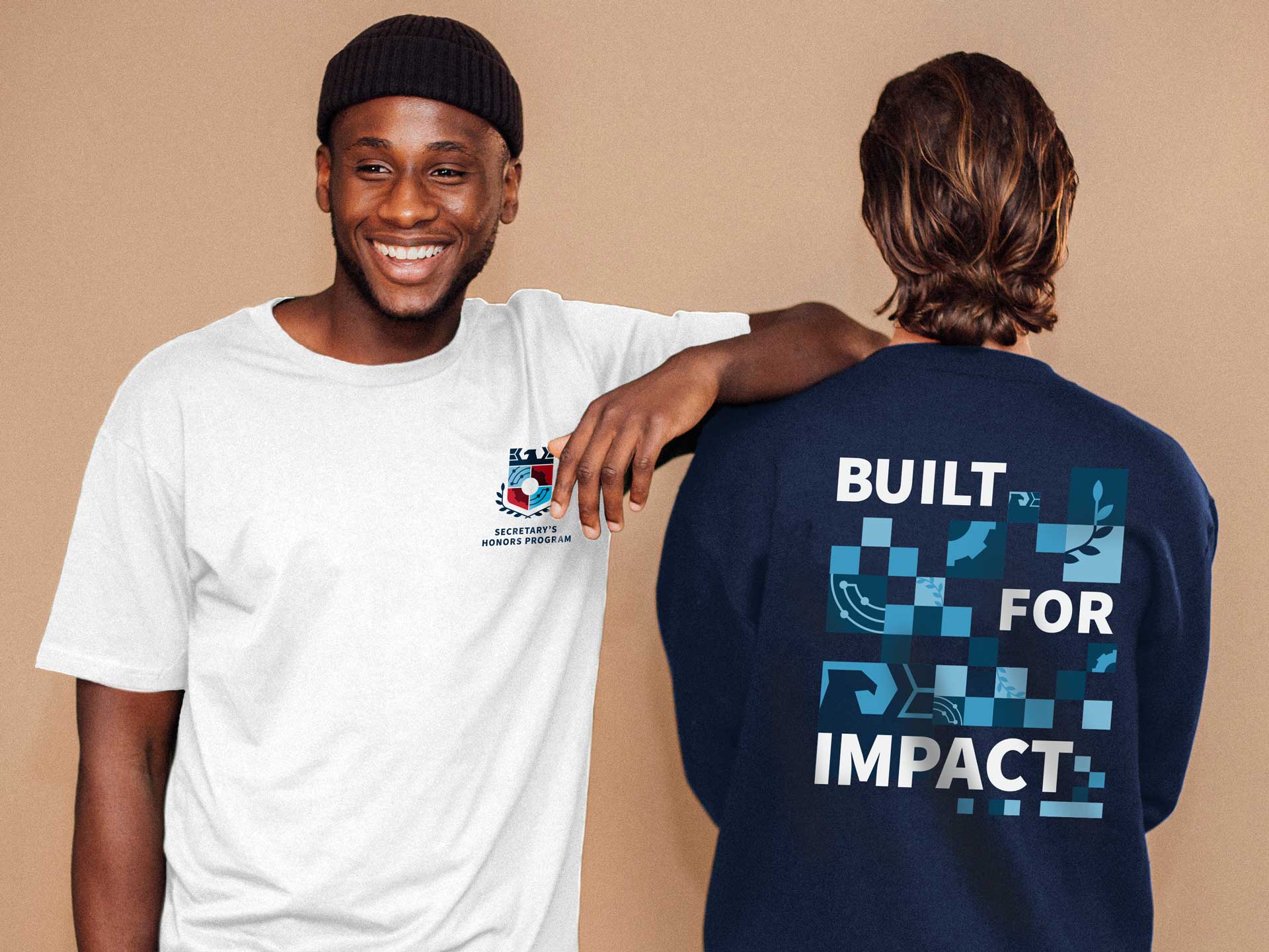 Two men wearing SHP apparel