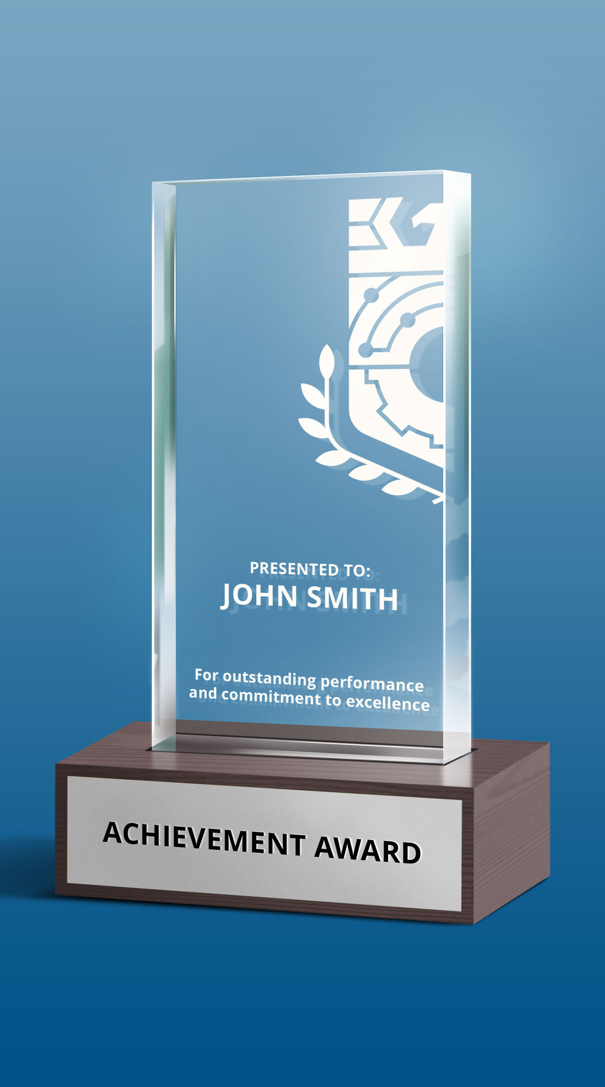 Glass trophy