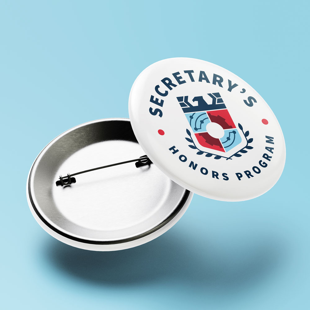 SHP metal button pin design