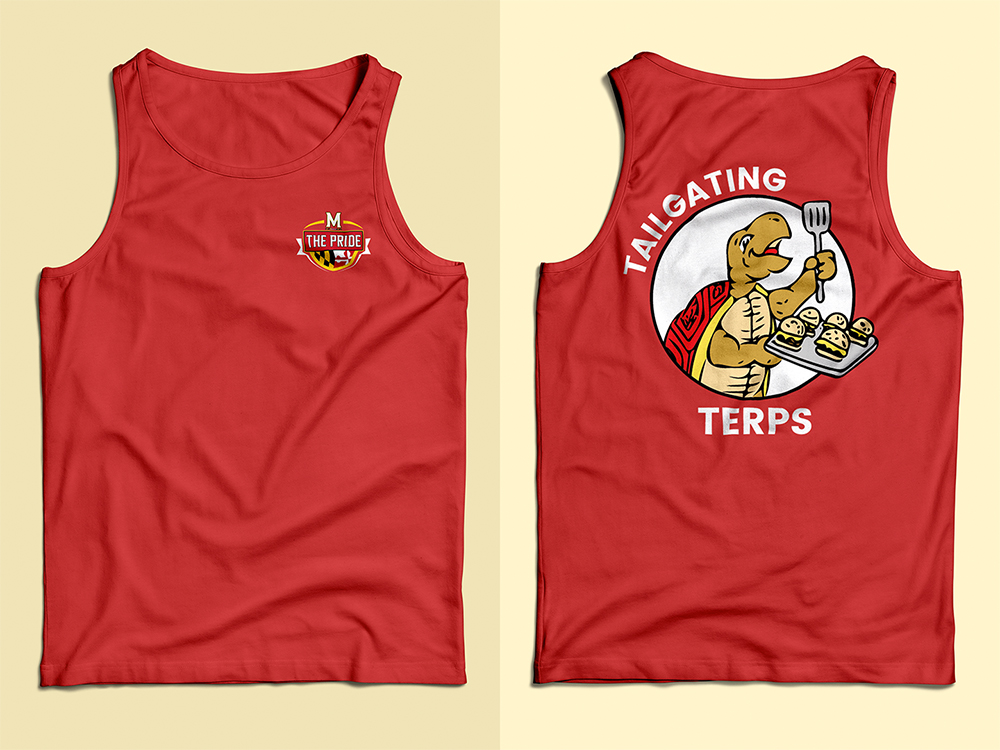 Tailgating Terps tank front and back graphic